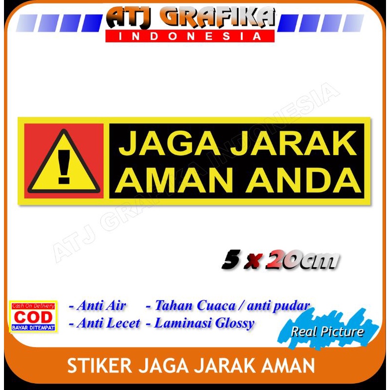 stiker jaga jarak aman sticker safety riding mobil motor keselamatan berkendara