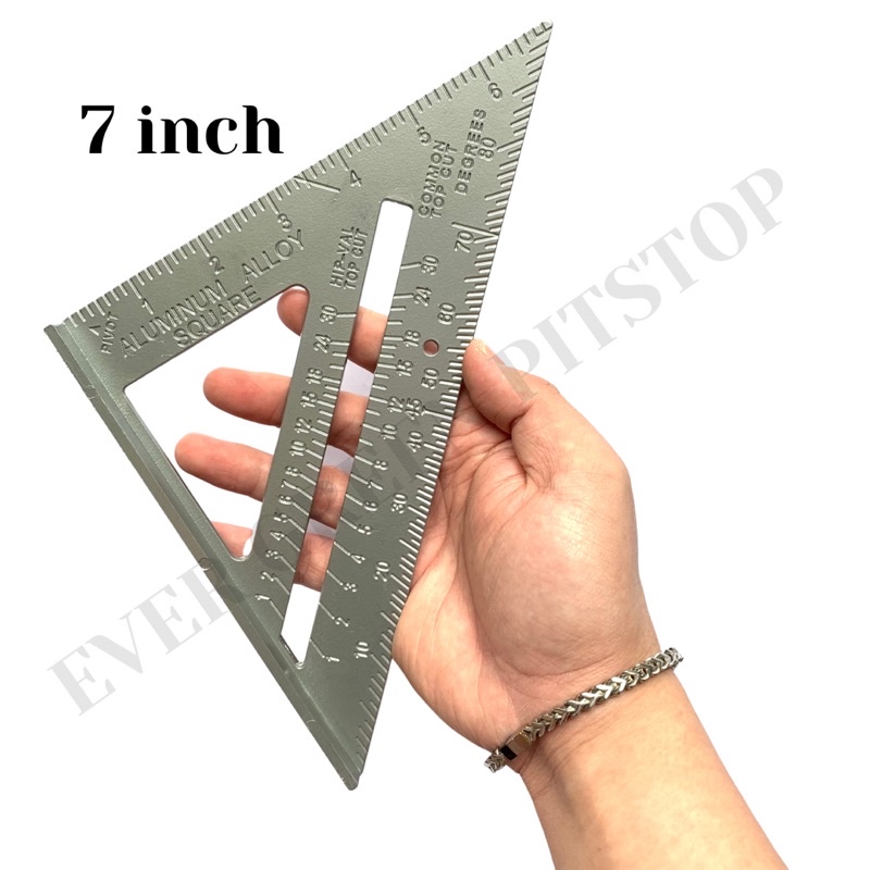 

Penggaris Sudut 7 inch Alat Ukur Siku 7” Speed Square Alumunium Penggaris Segitiga Sikut 90 45 derajat Pengukur Dimensi