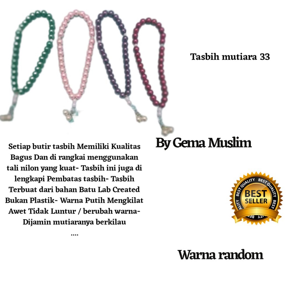 tasbih mutiara 33 isi dan harga per 10 pcs