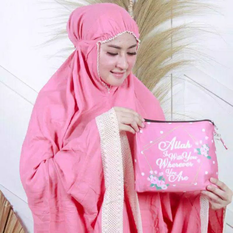 mukena rayon travelling (jumbo) renda besar
