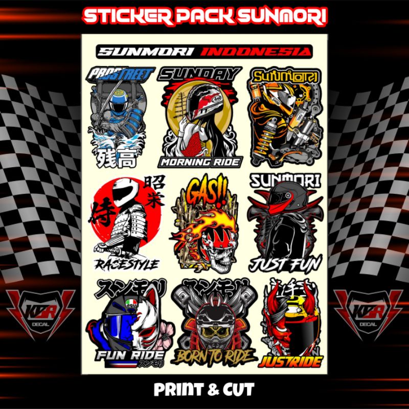 Stiker Racing 1 pack isi 13 25 27 Stiker Sponsor Stiker Helm Stiker Motor Sticker Motor