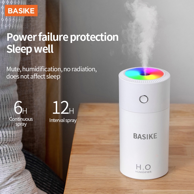 BASIKE Colorful Cool Mini Mist Humidifier USB Personal Desktop Humidifier for Car Office Room Bedroom,etc Auto Shut-Off Super Quiet Night Light Function-7