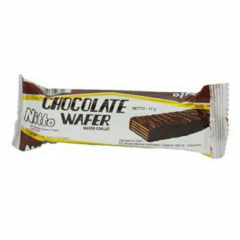 

Nitto Chocolate Wafer 17 gram (isi 10 Pcs)