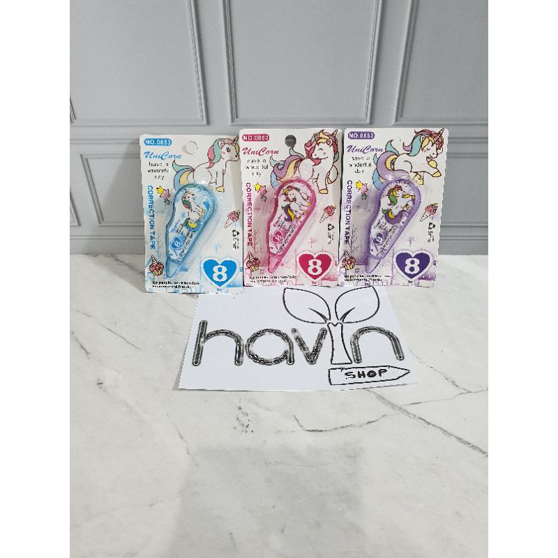 TIPEX ROLL/correction tape/tip-ex kertas/tipe-x karakter lucu kecil-UNICORN 8M