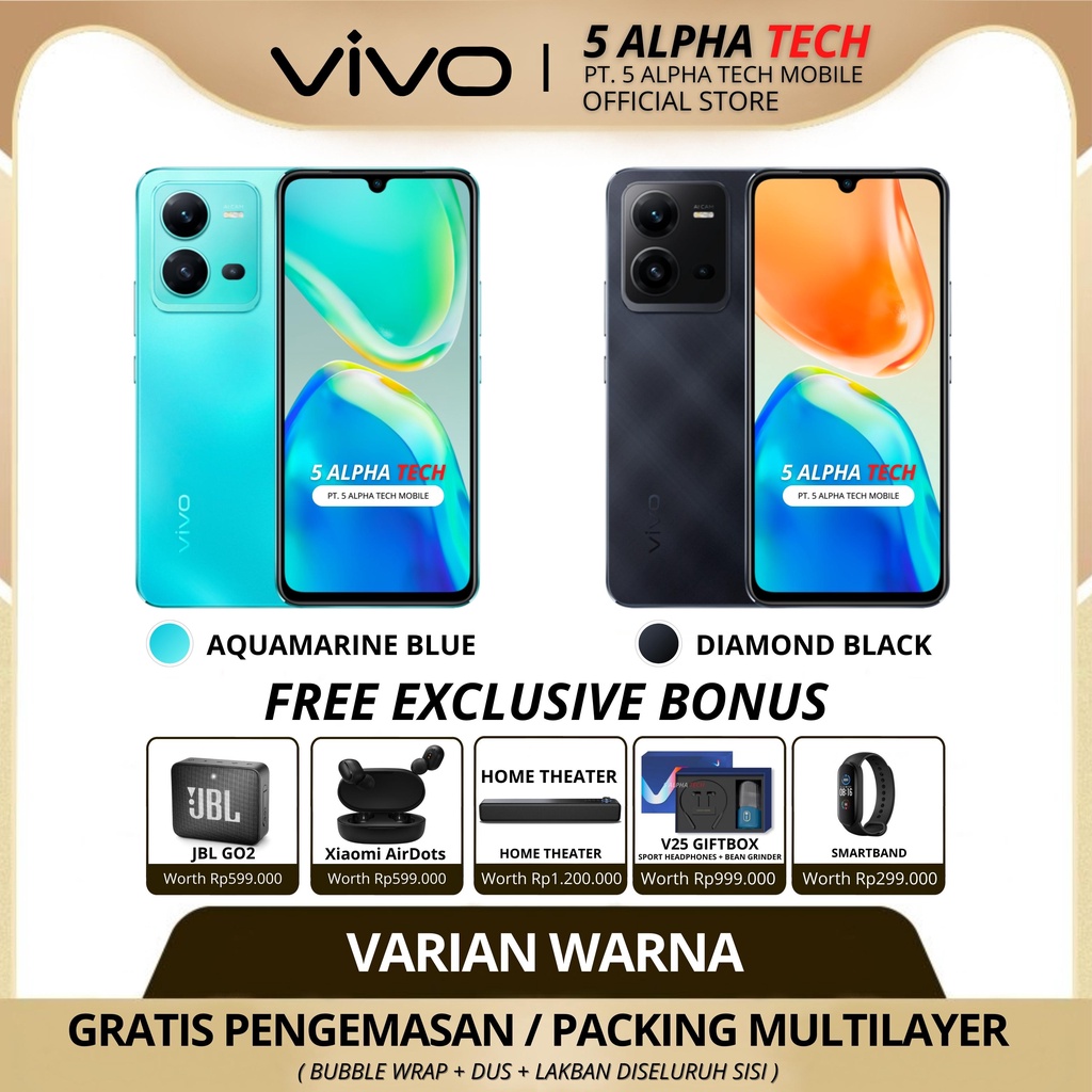 VIVO V25 5G 16/256GB ( 8GB + 8GB EXTENDED RAM ) GARANSI RESMI VIVO