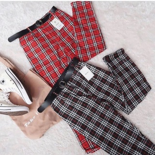 BOXY PANTS CELANA  TARTAN  KATUN Shopee Indonesia