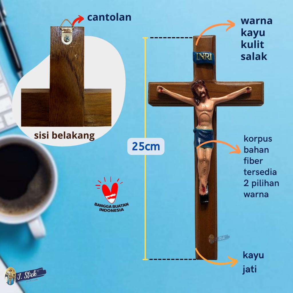 SALIB DINDING / GANTUNG, Kayu Jati dengan Corpus