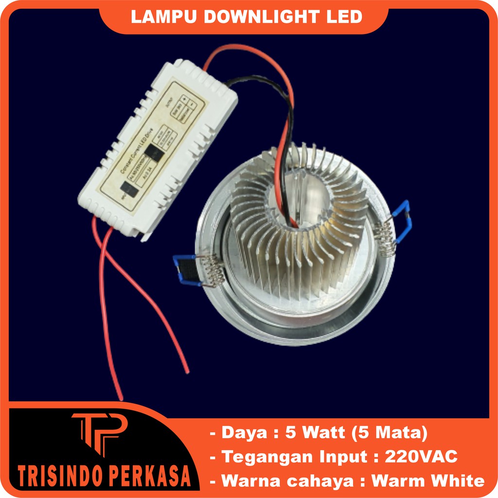 Lampu Downlight LED Spot sorot 5W 5 w watt mata 5watt Kuning WarmWhite