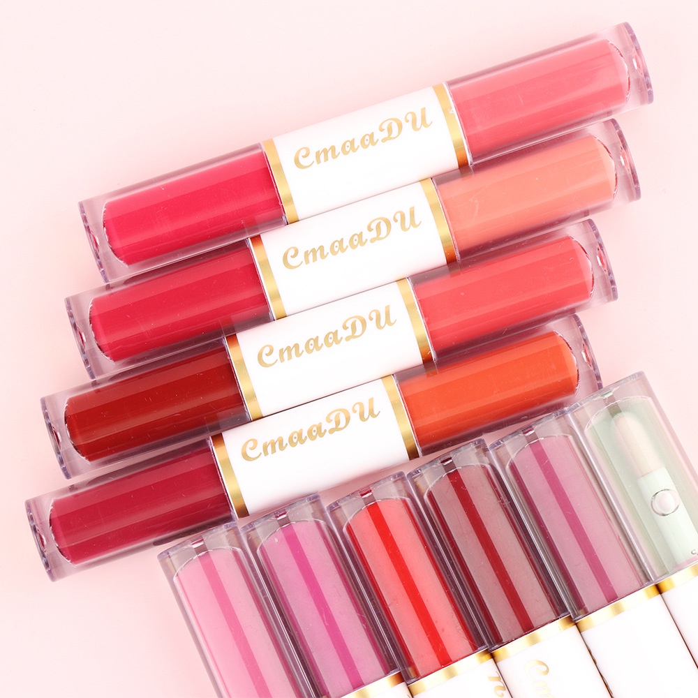 NEW CMAADU 2 IN 1 LIPSTICK TWO COLORS LIQUID LIPSTICK