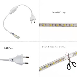 LAMPU LED STRIP SELANG 5050 SMD AC 220V METERAN (1M-100M) OUTDOOR AND INDOOR LAMPU PLAFON LAMPU HIAS