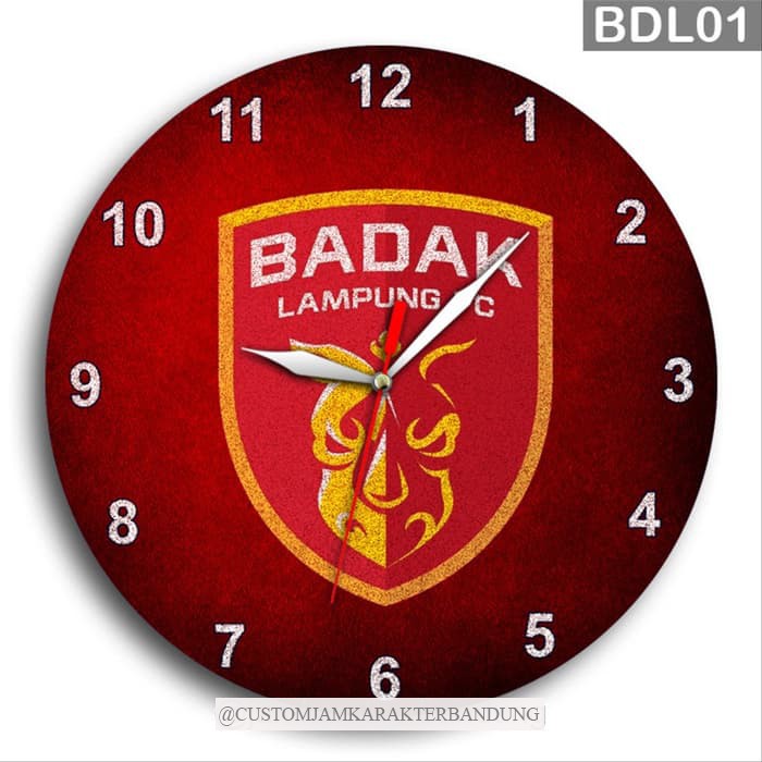 JAM DINDING BOLA BADAK LAMPUNG FC BDL01 FREE BATERAI - JAM DINDING PERSERU BADAK LAMPUNG FC