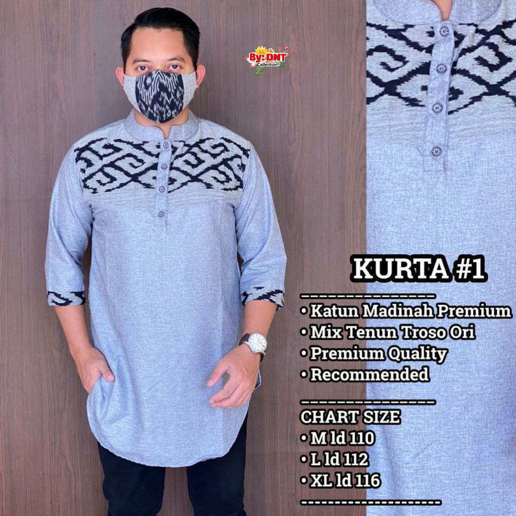 Kurta-Katun Madinah Premium Mix Tenun Troso ORI