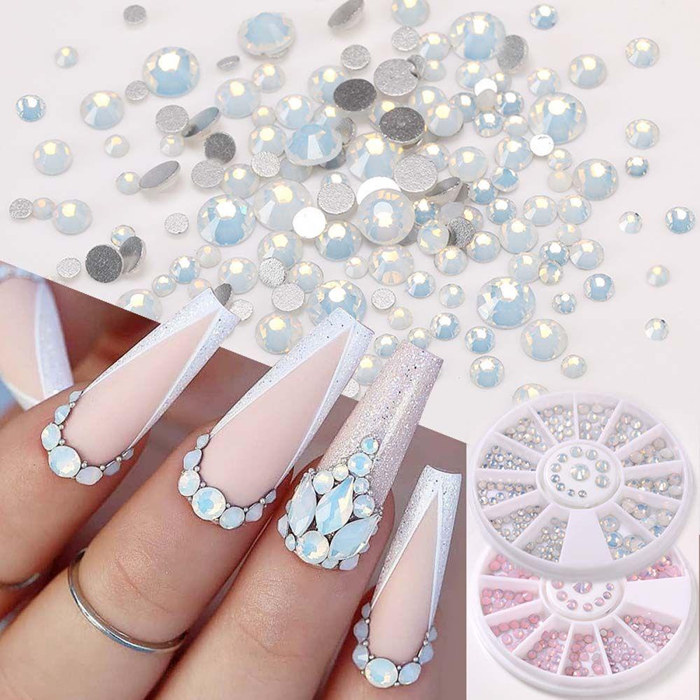 Mxbeauty Dekorasi Nail Art 3D Tips Kuku Halus Manikur Aksesoris Warna Campur Shiny Nail Jewelry Nail Rhinestones