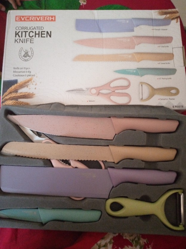 Pisau Set Evcrierh Stainless Anti Lengket Set 6 In 1