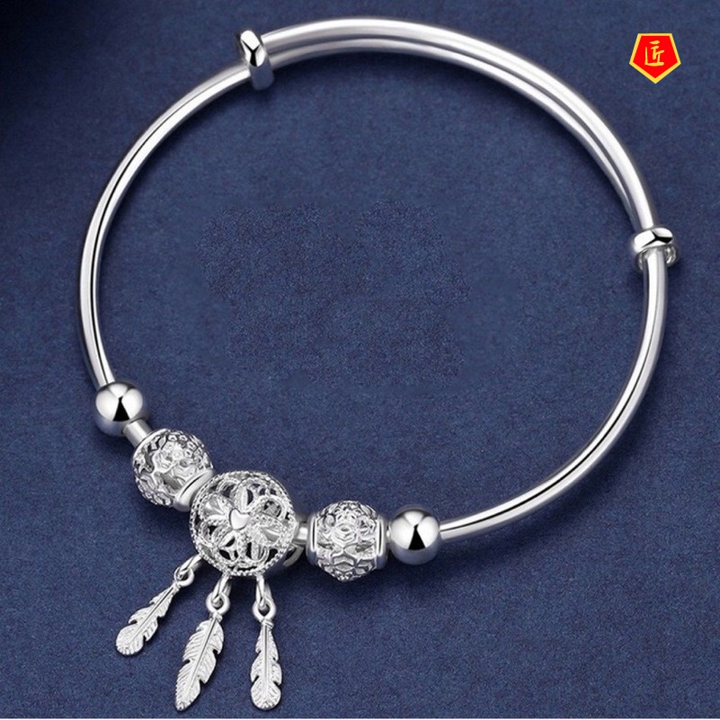 [Ready Stock]Simple Dreamcatcher Silver Bracelet Female Niche Personality