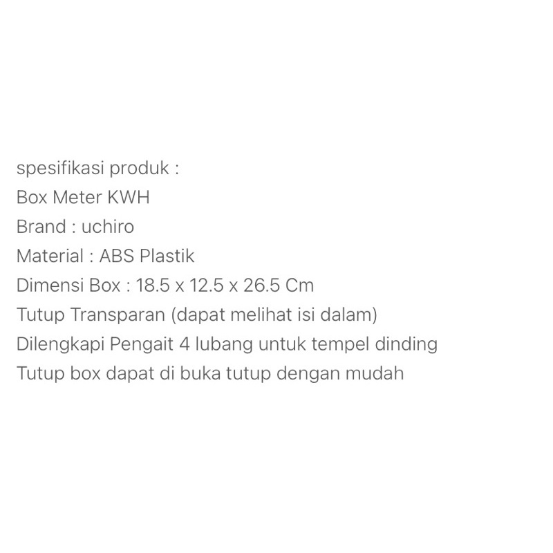 BOX KWH TOKEN LISTRIK COVER ANTI AIR DAN DEBU / BOX PELINDUNG