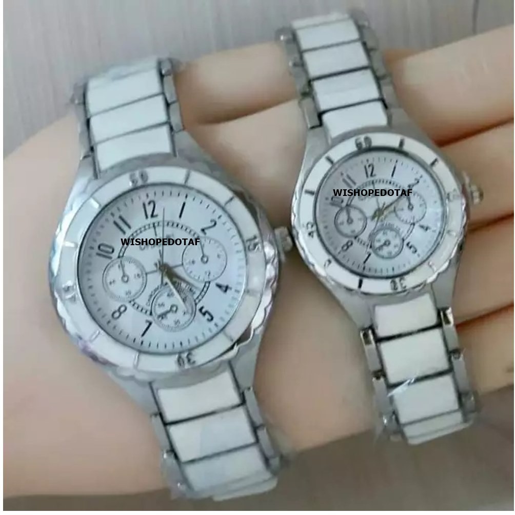 jam Branded Couple Semi keramik  Romance Cream