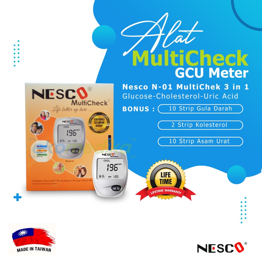 Jual Alat NESCO Multicheck GCU 3 in 1 Cek Gula Darah, Kolesterol, Asam ...