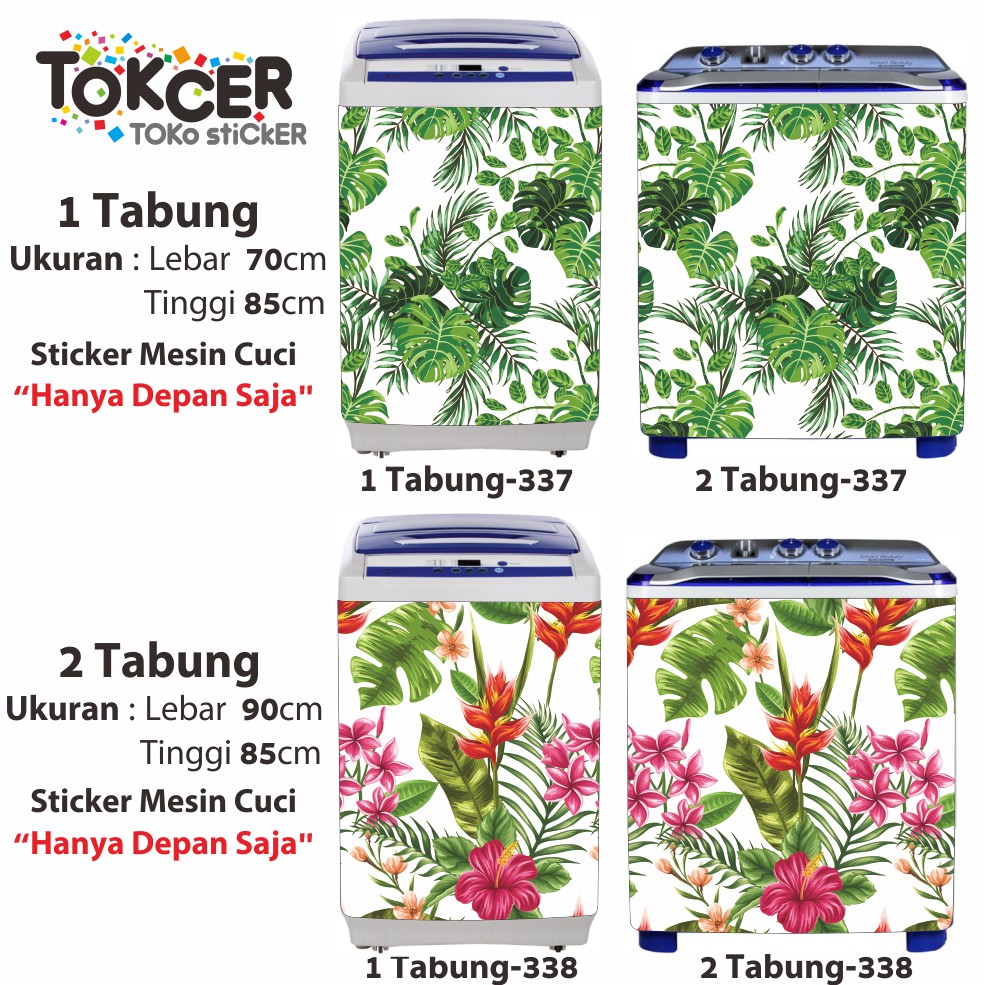 Stiker Mesin Cuci 1 dan 2 Tabung MONSTERA