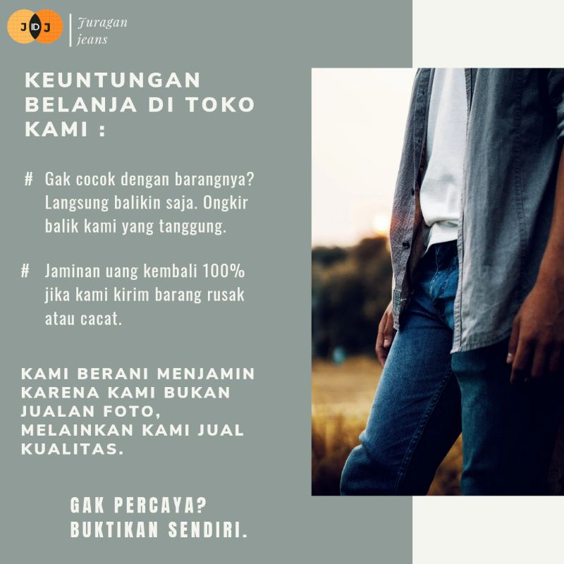 (PROMO) Celana Jeans Pria Whisker Standart Bahan Stretch Melar Premium Original