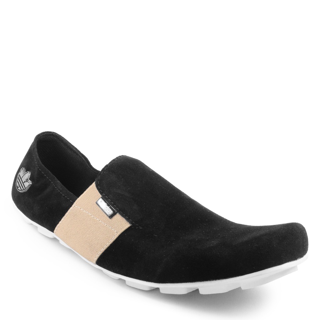 Sepatu Slip On Kasual Santai - Adidas Asensio Mocasin Suede Hitam - Kuliah Kerja Stylish Terlaris
