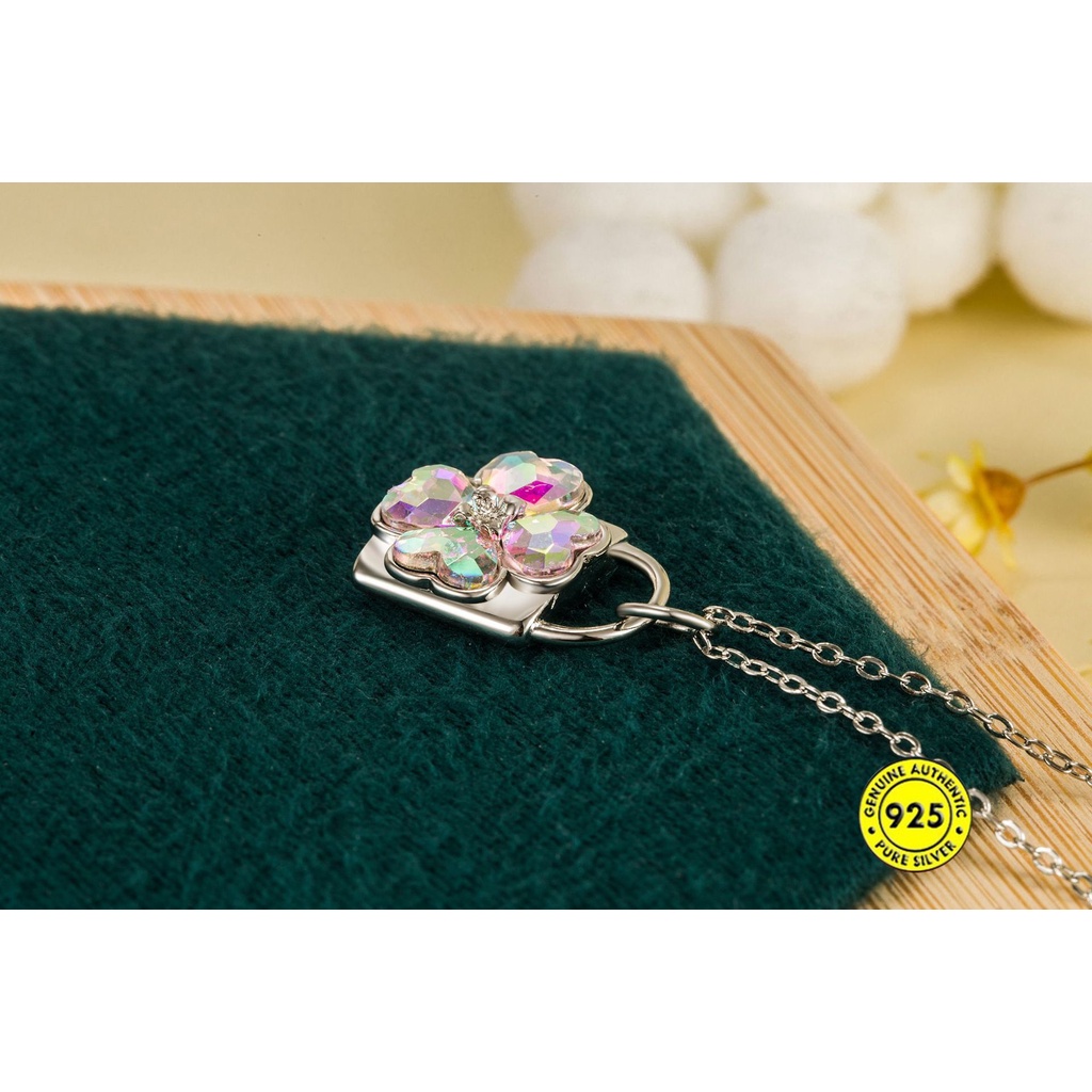 Kalung Rantai Sterling Silver 925 Dengan Liontin Gembok Hati Untuk Wanita