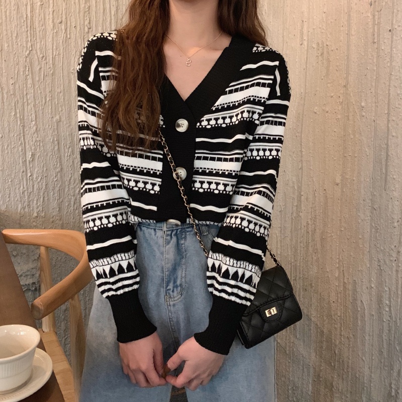 MOOGU ♡ Korean style kardigan rajut wanita outher V-neck  cardigan wanita