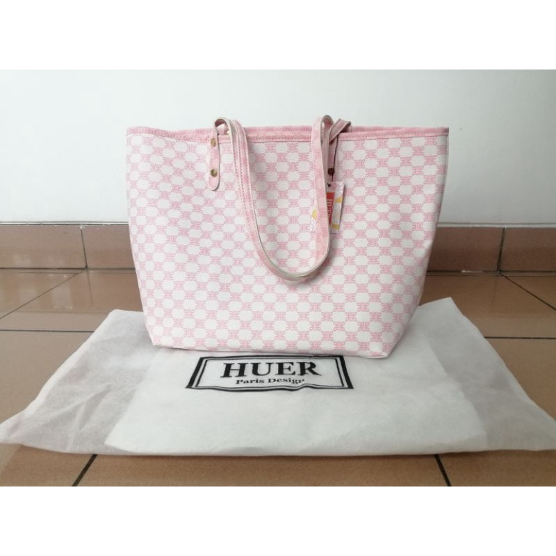 HUER Jayle Pattern Tote Bag Pink | New with Tag