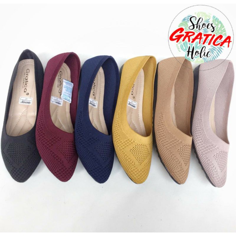 FLAT SHOES WANITA NEW KALISTA [Bahan Rajut import]