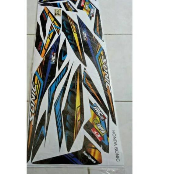 ☋ Striping sticker lis variasi honda sonic 150R motif grafik grafis racing warna hitam z Promo (.