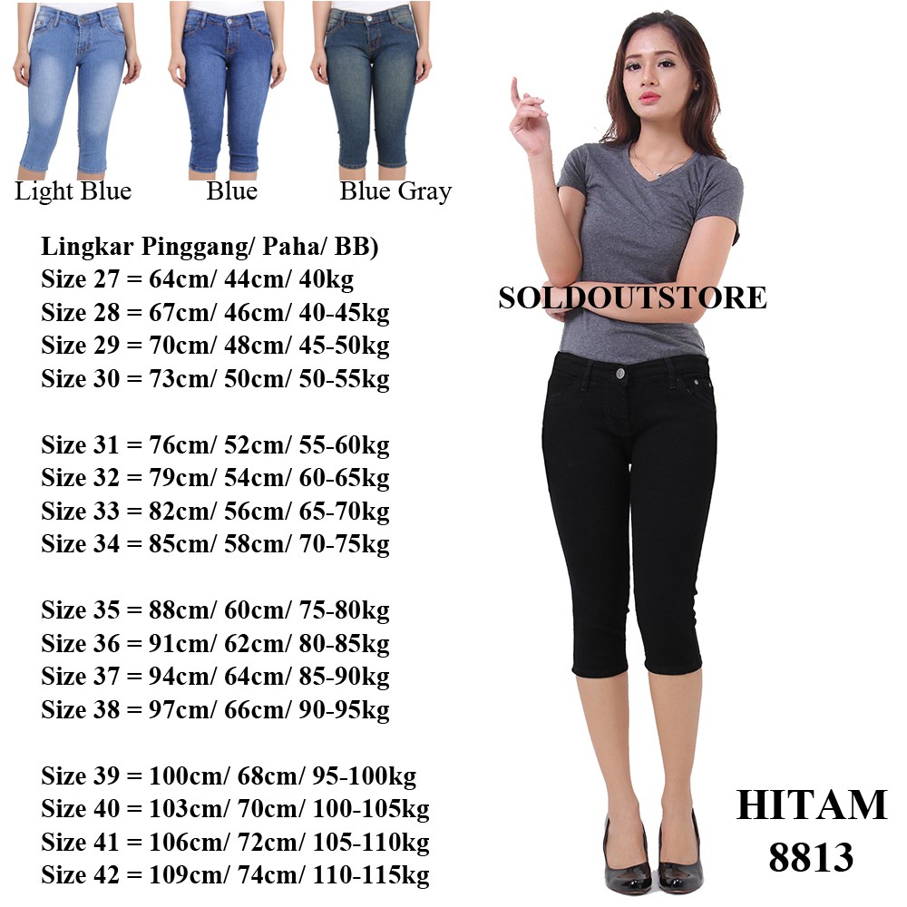  CELANA  PENDEK  WANITA  JEANS  SANTAI 7 8 BIG  SIZE  MURAH BAGUS 