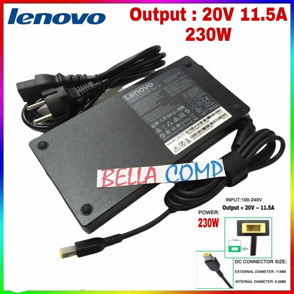 ADAPTOR CHARGER LAPTOP LENOVO THINKPAD T540P W540 W541 Y900 Y7000P P71 P72 P73 W541 20V 11.5A 230W ADL230NDC3A