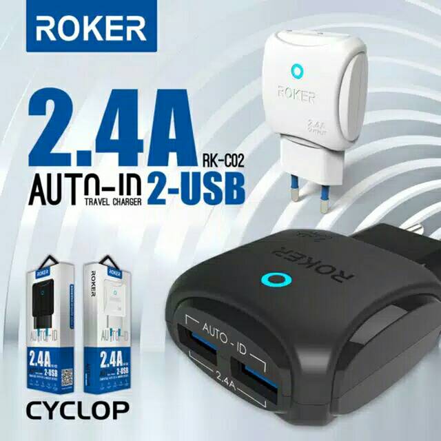 Charger Roker Cyclop 2.4A auto ID 2 USB