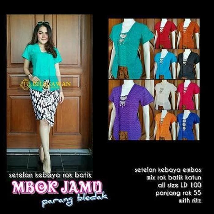 BAJU SETELAN WANITA KEBAYA MBOK JAMU PARANG BLEDAK - ju1623