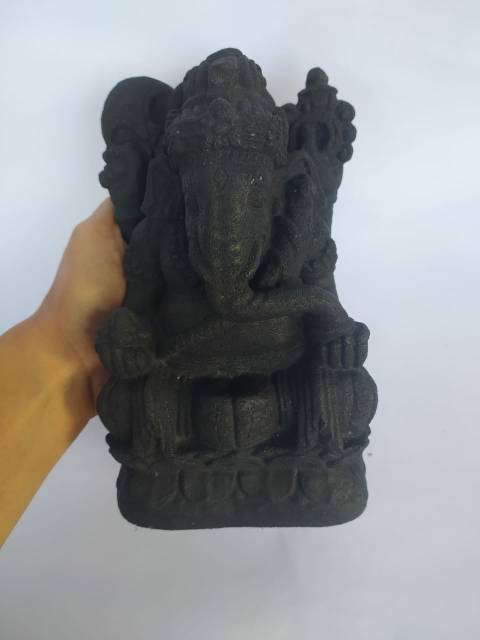 PAJANGAN MINIATUR PATUNG GANESHA TANPA TEDENG BESAR WARNA HITAM BAHAN FIBERGLASS - SOUVENIR DEKORASI