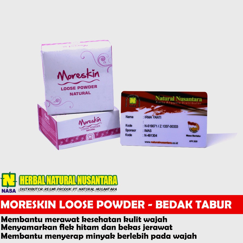 MORESKIN MORSKIN MORISKIN LOOSE POWDER NASA - BEDAK TABUR NASA - PENYAR FLEK HITAM DAN BEKAS JERAWAT