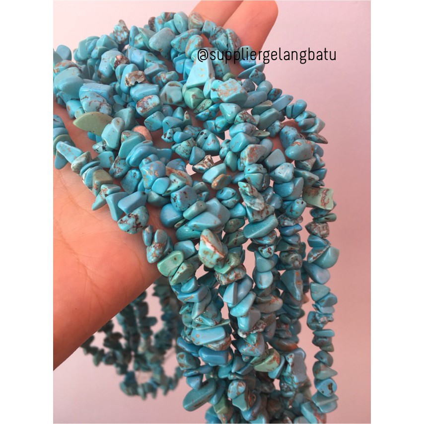 kerikil Batu alam blue turquoise pirus biru 1cm phyrus howlite craft aksesoris supplier bahan grosir