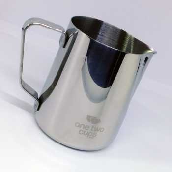 OneTwoCups Gelas Pitcher Kopi Espresso Latte Art - Silver 350ml