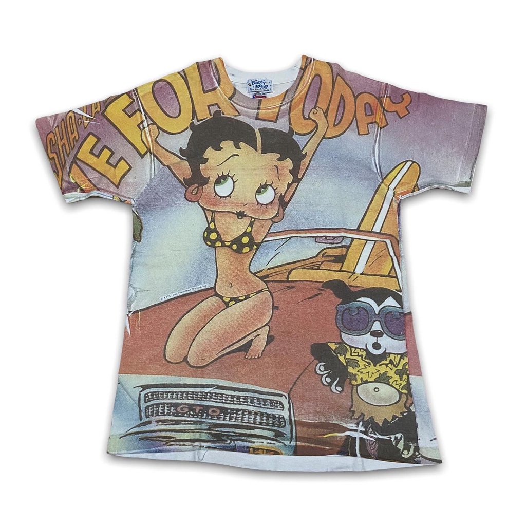 [PELUNASAN] Vintage Tee 90's Betty Boop Official Double Tag All Over Print