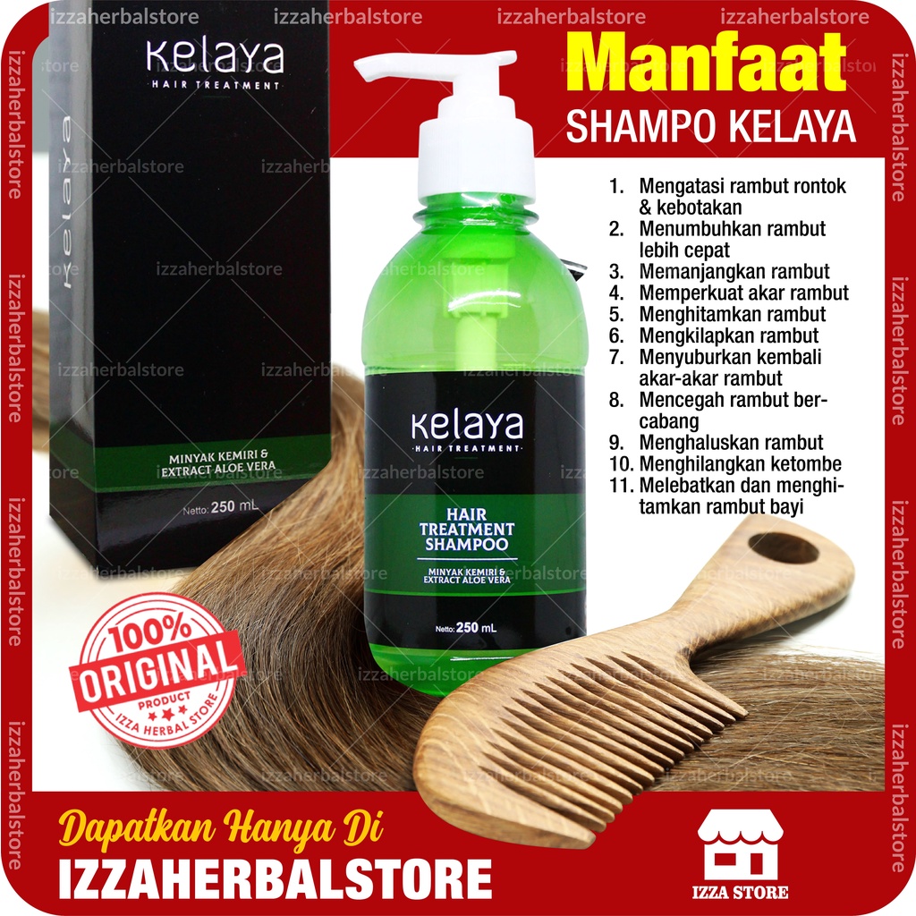 Shampoo KELAYA Hair Treatment Extract Minyak Kemiri Aloevera Hair Serum Shampo Original Asli BPOM