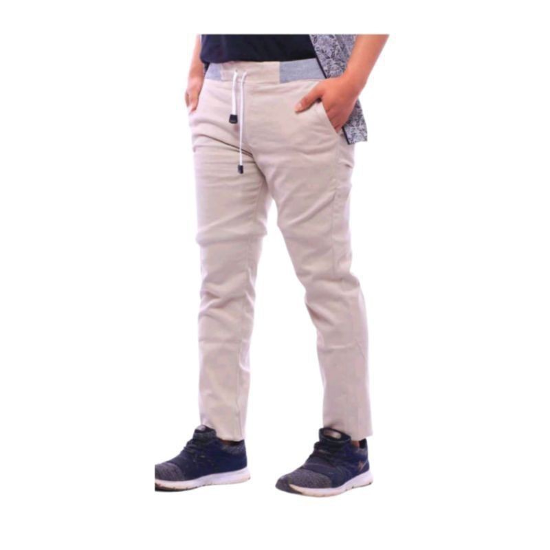 CELANA Pria SLIMFIT Panjang chino KERJA HARIAN HITAM MOCCA ABU GREY KREAM CREAM Sz 27