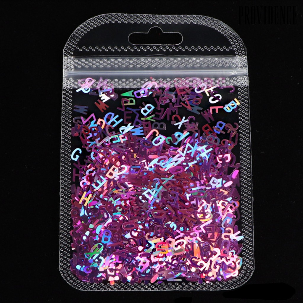 Providence 1 Pak Payet Glitter Motif Huruf Campur Untuk Dekorasi Nail Art Diy