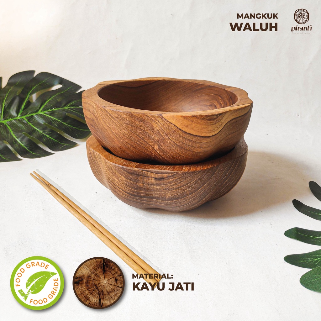 PIRANTI SOUVENIR MANGKOK MANGKUK KAYU MAKAN MIE RAMEN SUP LUCU MURAH BESAR KECIL SET