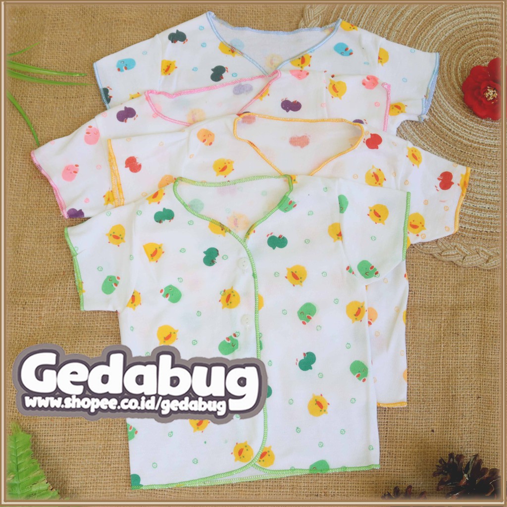 3pcs - Baju Bayi Pendek Newborn SNI CHOKICHI motif Pino Piko / Duck 0-4 Bulan