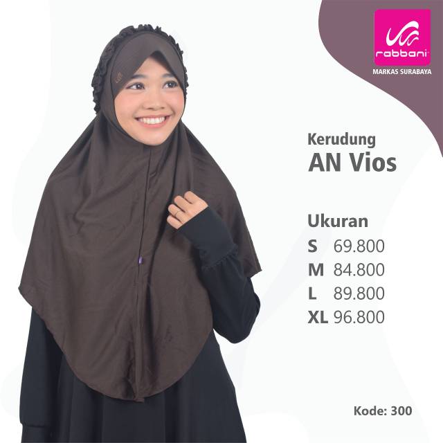 (TIDAK RESTOCK) Kerudung Jilbab Instan Rabbani Vios (pita bisa dilepas pasang)