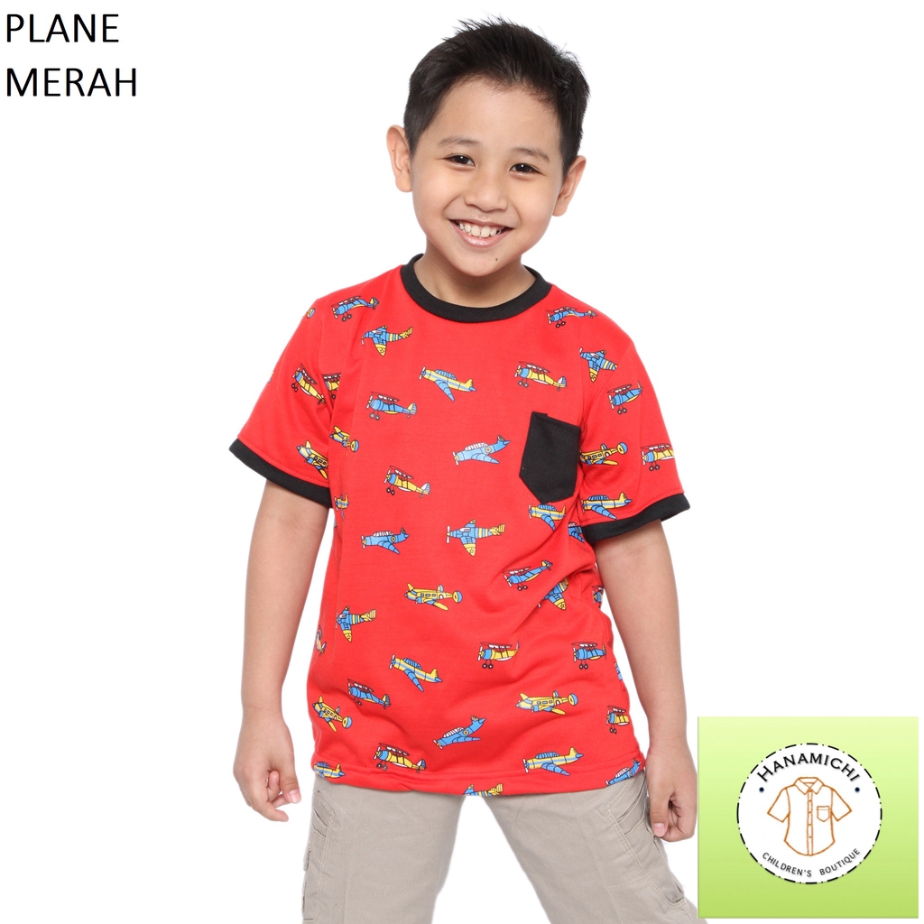 Hanamichi PLANE Kaos Anak Sablon Lengan Pendek