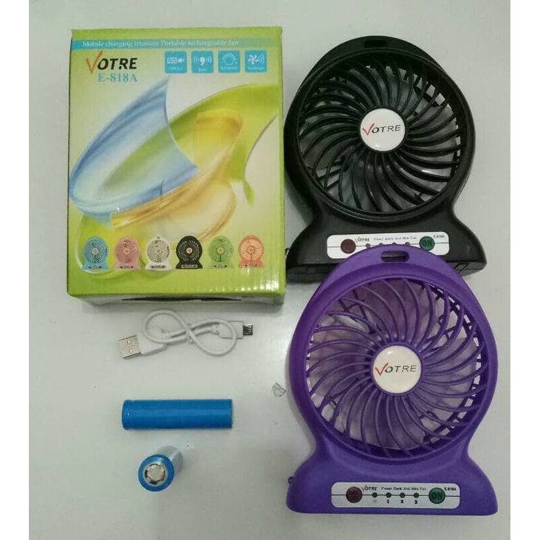 Kipas Angin Usb Portable + Powerbank Votre / Mini Fan Usb