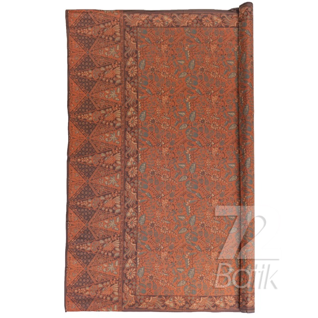 KAIN BATIK KATUN Premium Motif Kembang Setaman Warna Orange Oranye Oren 725586 Cap 72 Jarik Jarit Samping Kebat Panjang Batik Katun Modern Premium Bahan Seragam Batik Pernikahan Kantor Keluarga Murah Kamen Jadi Batik Bali Lembaran