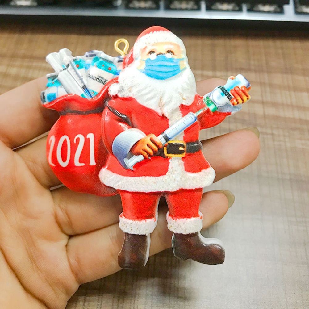 2021 Ornamen Gantung Desain Santa Claus Dengan Tas Hadiah Untuk Dekorasi Pohon Natal