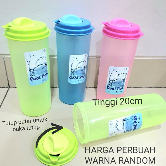 T40 - Botol Kulkas Air Minum Cool Pot 1000 ML 1 Liter 1L Tutup Putar